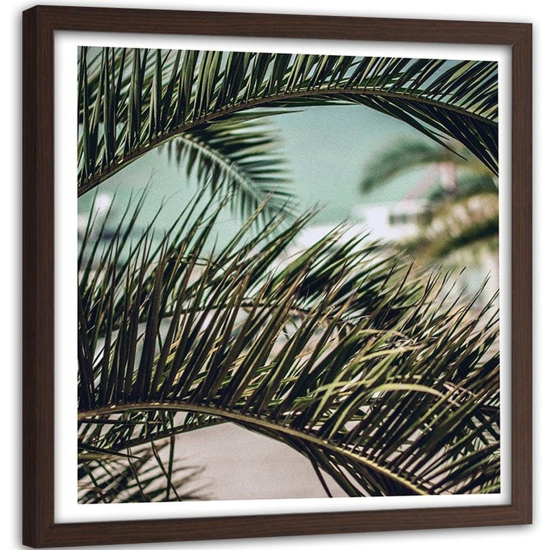 Glezna brūnā rāmī - Palm Leaves 2  Home Trends DECO