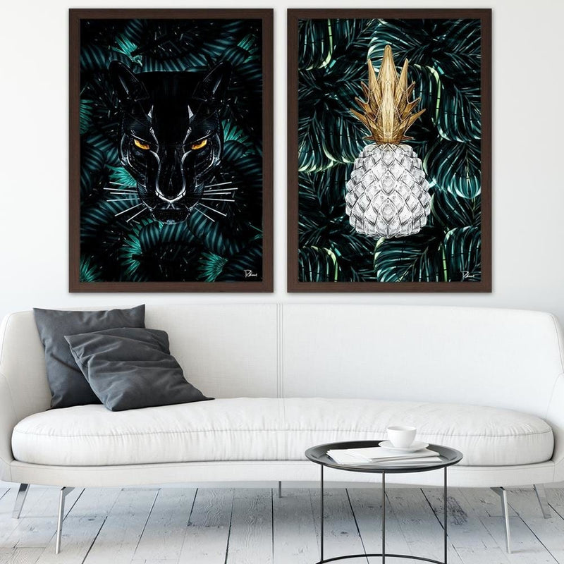 Glezna brūnā rāmī - Panther Modern Black  Home Trends DECO