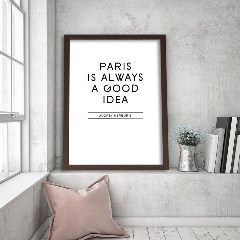 Glezna brūnā rāmī - Paris Is A Good Idea  Home Trends DECO