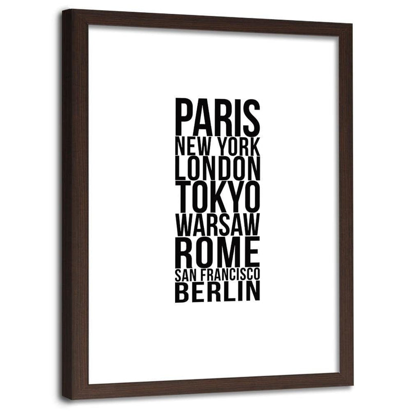 Glezna brūnā rāmī - Paris London Tokyo  Home Trends DECO