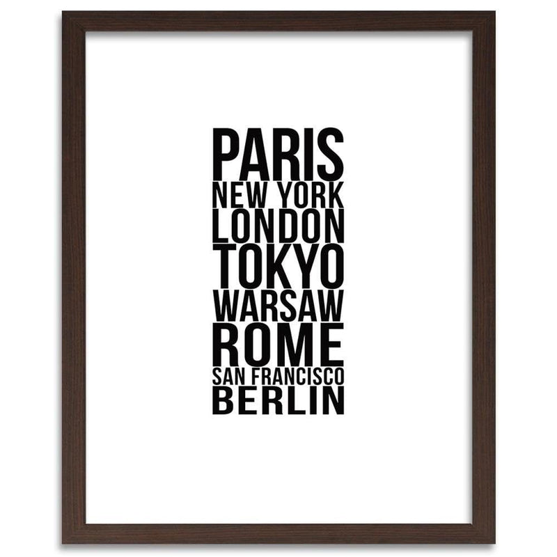 Glezna brūnā rāmī - Paris London Tokyo  Home Trends DECO