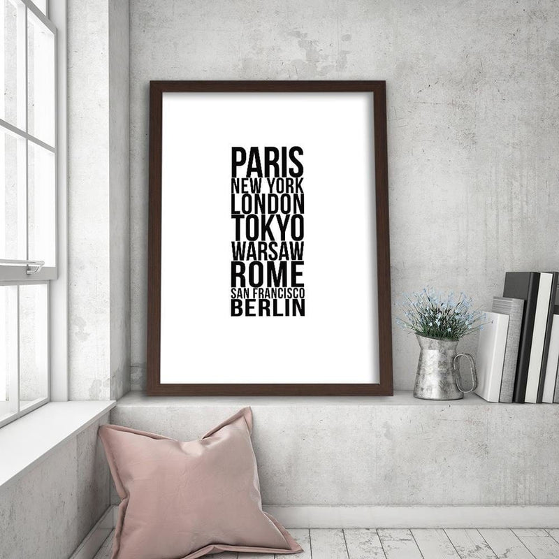 Glezna brūnā rāmī - Paris London Tokyo  Home Trends DECO