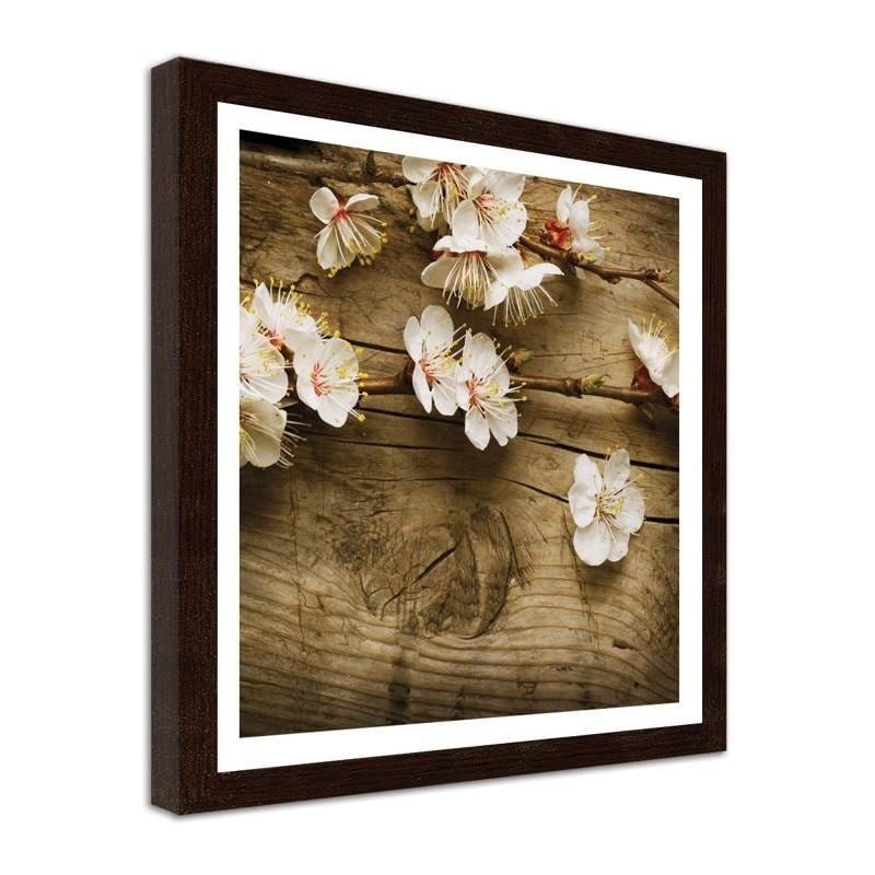 Glezna brūnā rāmī - Peach flowers  Home Trends DECO