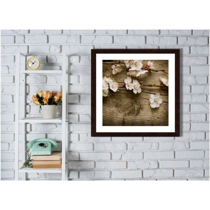 Glezna brūnā rāmī - Peach flowers  Home Trends DECO