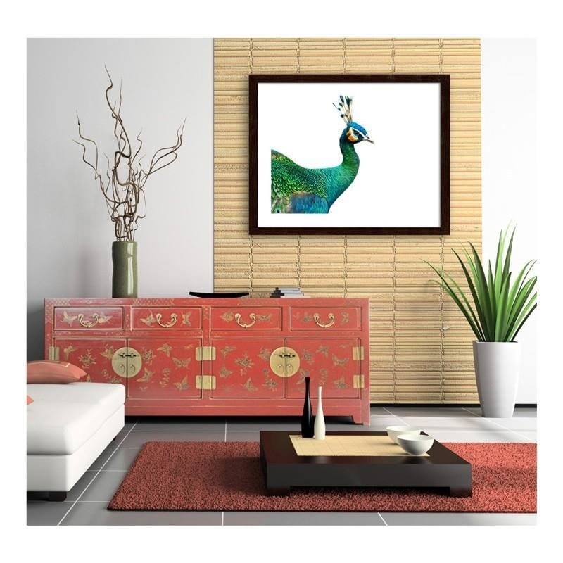 Glezna brūnā rāmī - Peacock head  Home Trends DECO