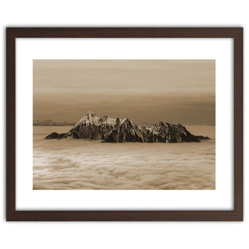 Glezna brūnā rāmī - Peaks Above The Clouds 1  Home Trends DECO