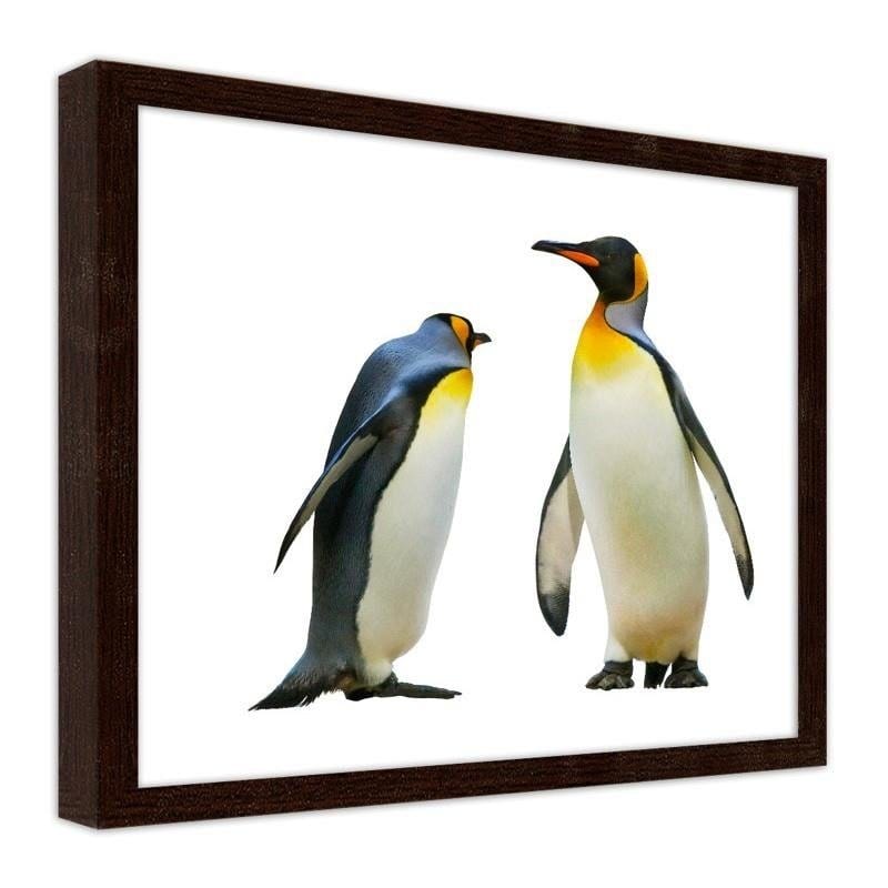 Glezna brūnā rāmī - Penguins  Home Trends DECO