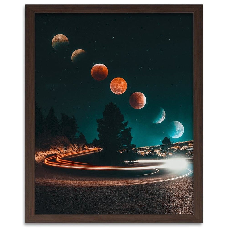 Glezna brūnā rāmī - Phases Of The Moon And The Lights  Home Trends DECO