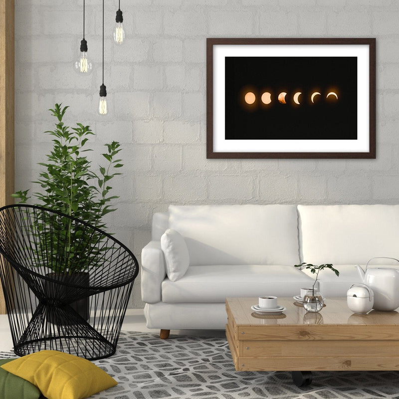 Glezna brūnā rāmī - Phases Of The Moon Eclipse  Home Trends DECO