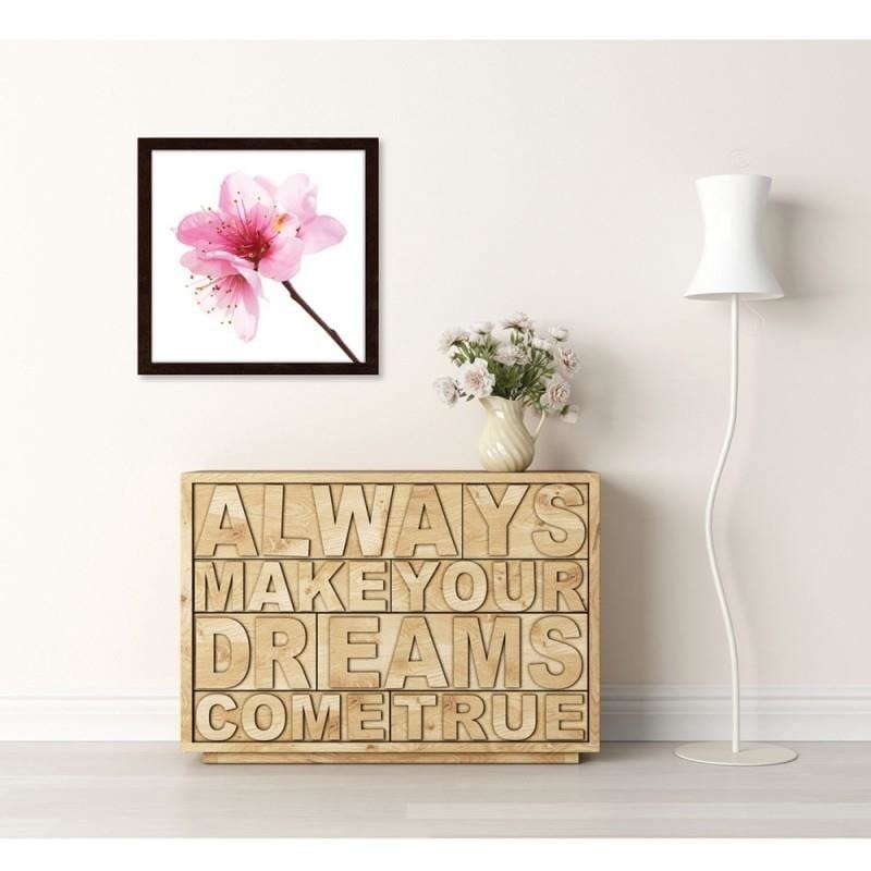 Glezna brūnā rāmī - Pink flower 3  Home Trends DECO