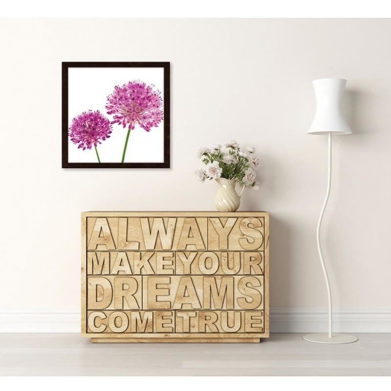 Glezna brūnā rāmī - Pink garlic flower  Home Trends DECO