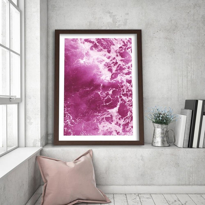 Glezna brūnā rāmī - Pink Waves  Home Trends DECO