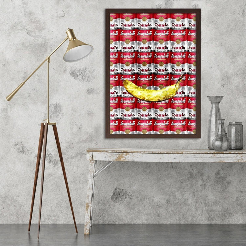 Glezna brūnā rāmī - Pop Art Soup Cans Red  Home Trends DECO