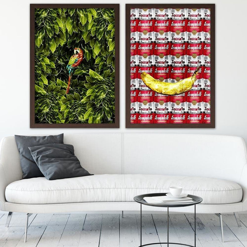 Glezna brūnā rāmī - Pop Art Soup Cans Red  Home Trends DECO