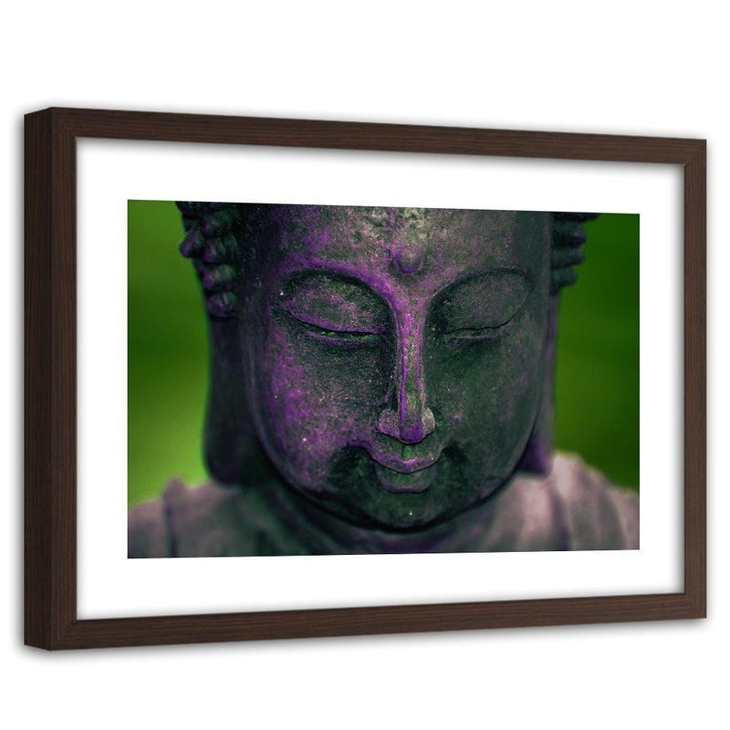 Glezna brūnā rāmī - Purple Buddha Head  Home Trends DECO