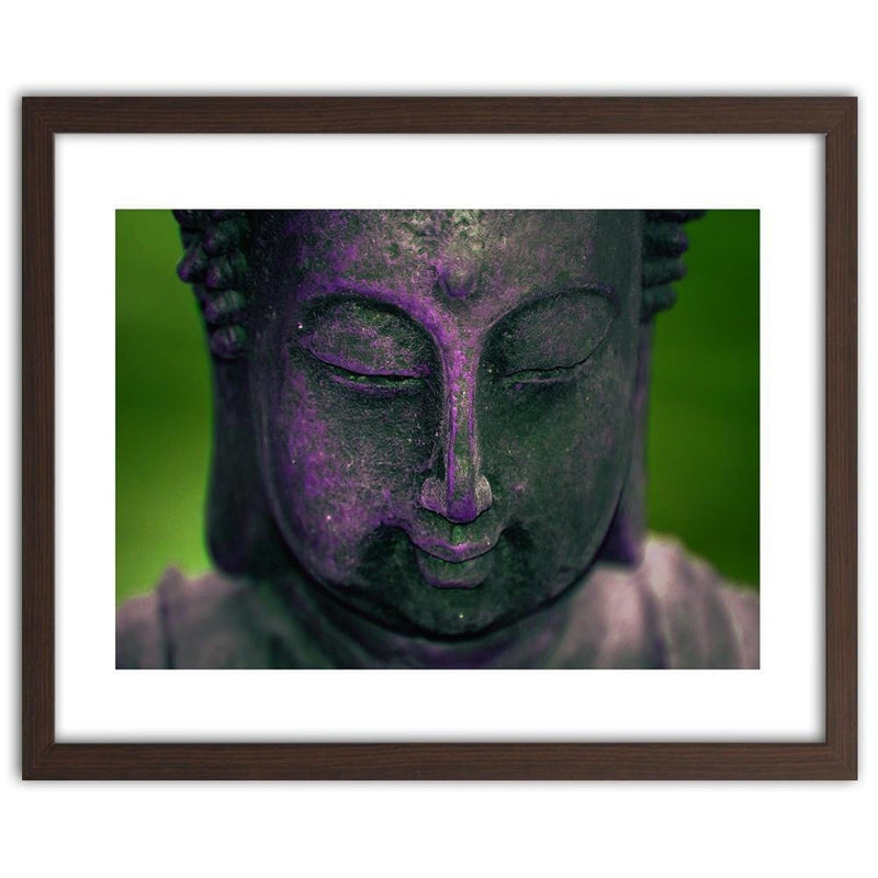 Glezna brūnā rāmī - Purple Buddha Head  Home Trends DECO