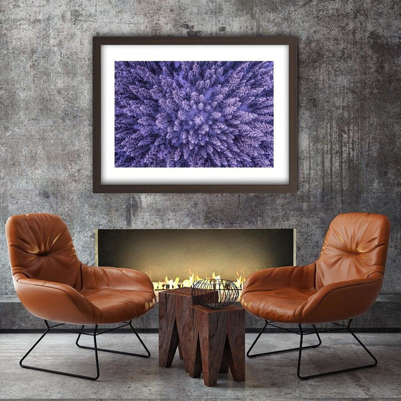 Glezna brūnā rāmī - Purple Forest  Home Trends DECO