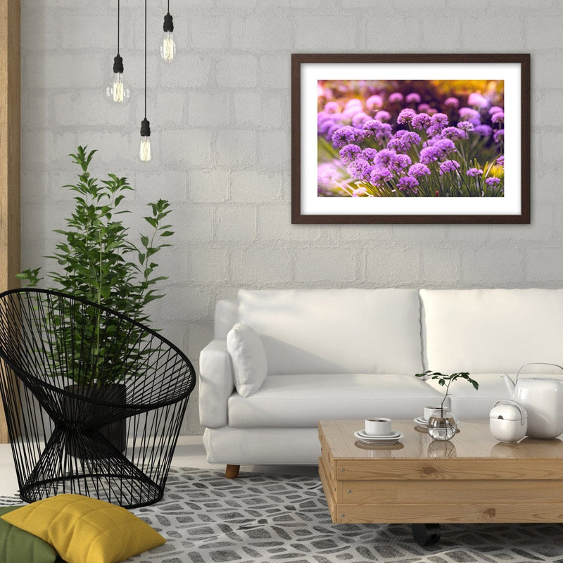 Glezna brūnā rāmī - Purple Garden  Home Trends DECO