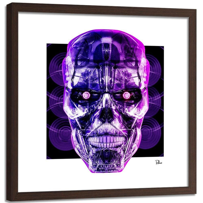 Glezna brūnā rāmī - Purple Skull  Home Trends DECO