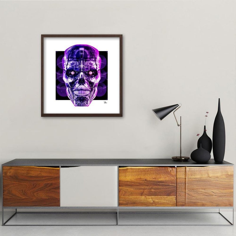 Glezna brūnā rāmī - Purple Skull  Home Trends DECO