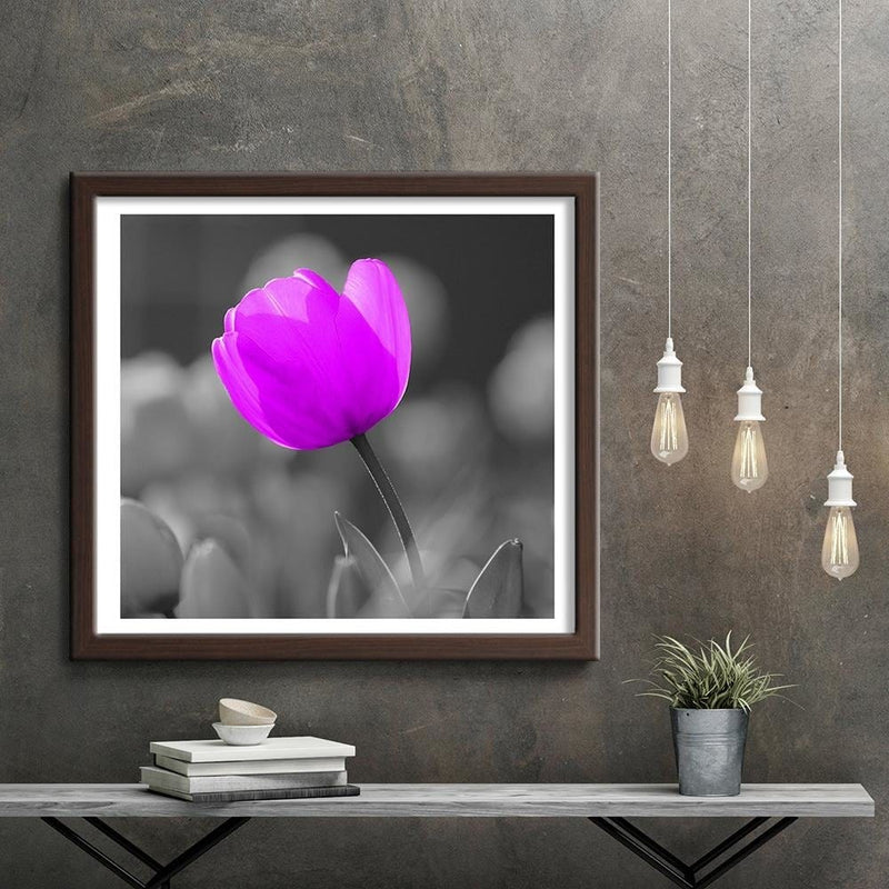 Glezna brūnā rāmī - Purple Tulip  Home Trends DECO