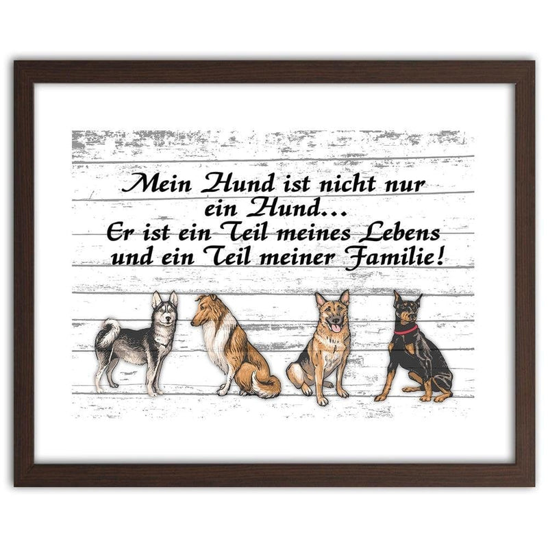 Glezna brūnā rāmī - Quote Four Dogs  Home Trends DECO