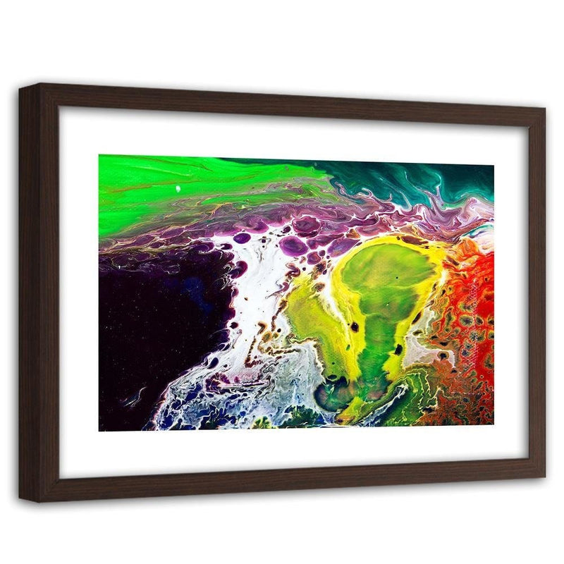 Glezna brūnā rāmī - Rainbow Abstraction  Home Trends DECO