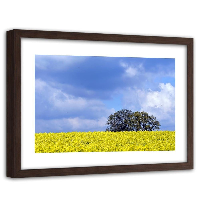 Glezna brūnā rāmī - Rapeseed And Trees  Home Trends DECO