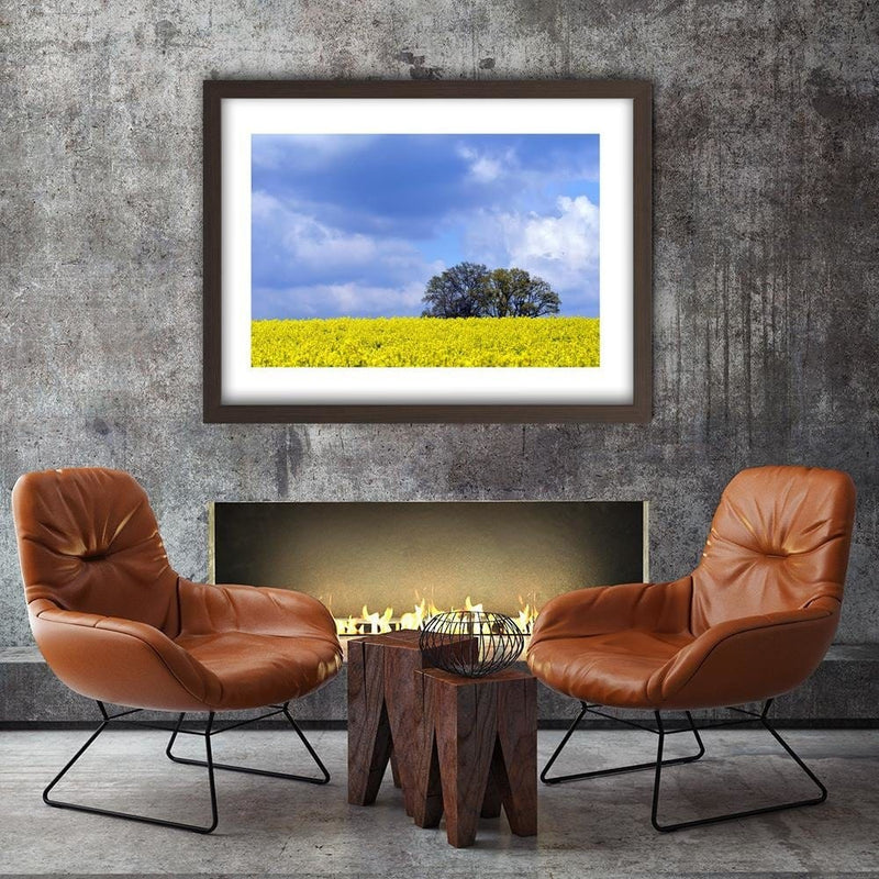 Glezna brūnā rāmī - Rapeseed And Trees  Home Trends DECO