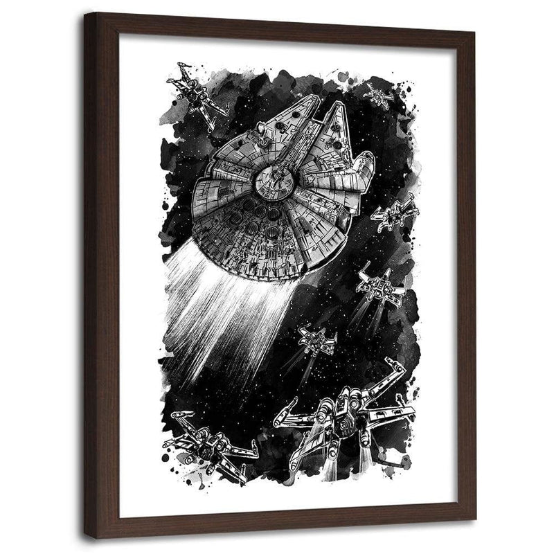 Glezna brūnā rāmī - Rebel Assault Decor Black And White  Home Trends DECO