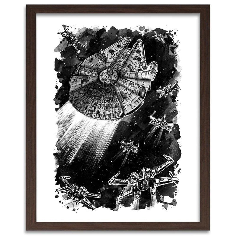 Glezna brūnā rāmī - Rebel Assault Decor Black And White  Home Trends DECO