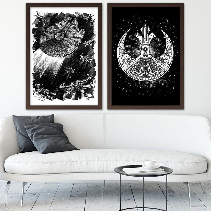 Glezna brūnā rāmī - Rebel Assault Decor Black And White  Home Trends DECO