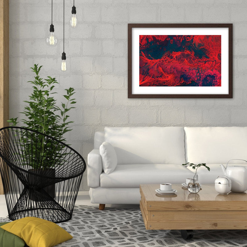 Glezna brūnā rāmī - Red Abstraction  Home Trends DECO