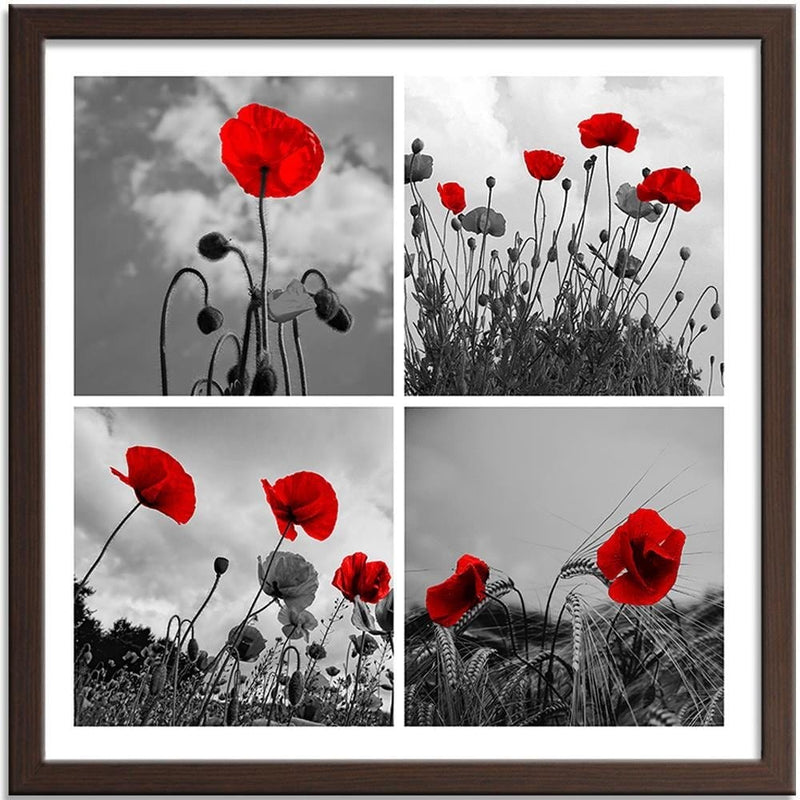 Glezna brūnā rāmī - Red Poppies  Home Trends DECO