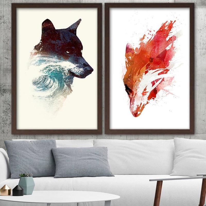 Glezna brūnā rāmī - Red Wolf  Home Trends DECO