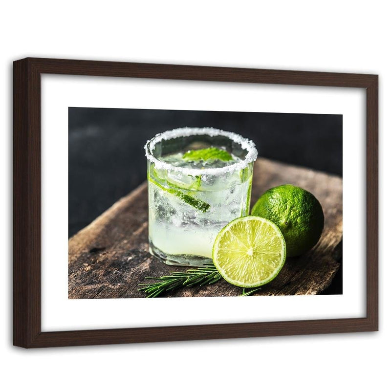 Glezna brūnā rāmī - Refreshing Drink With Lime  Home Trends DECO