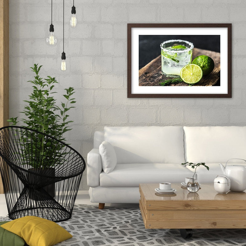 Glezna brūnā rāmī - Refreshing Drink With Lime  Home Trends DECO