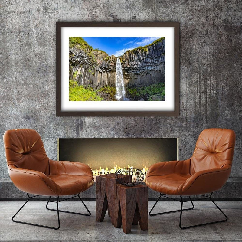 Glezna brūnā rāmī - Rock Waterfall  Home Trends DECO