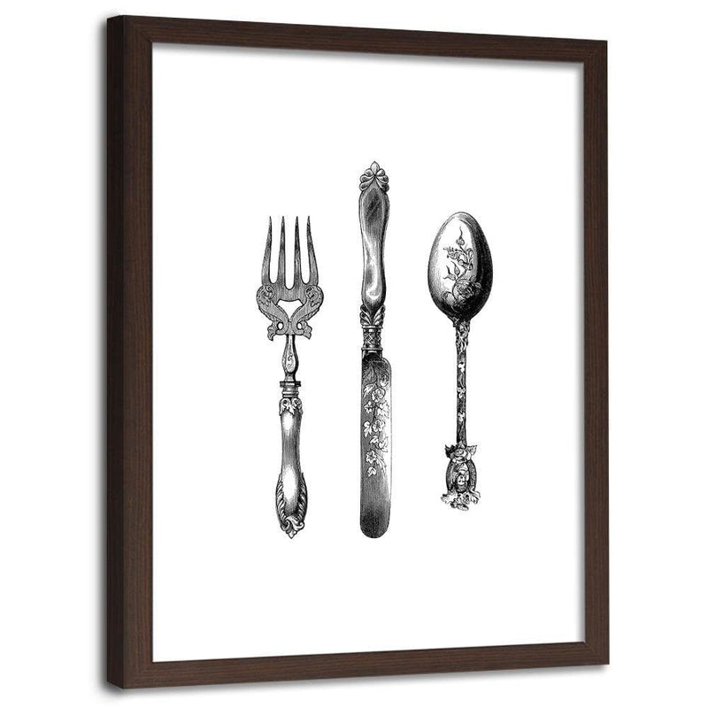 Glezna brūnā rāmī - Rustic Cutlery  Home Trends DECO