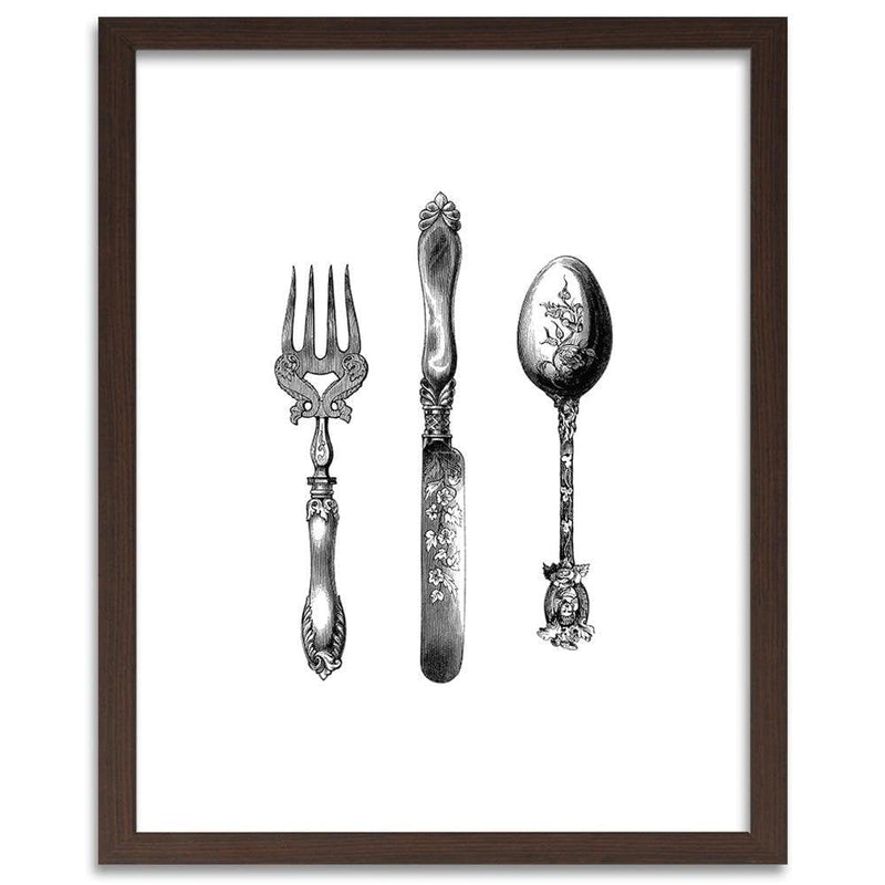 Glezna brūnā rāmī - Rustic Cutlery  Home Trends DECO