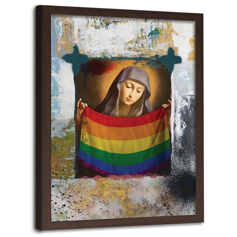 Glezna brūnā rāmī - Saint Mary Image Lgbt  Home Trends DECO