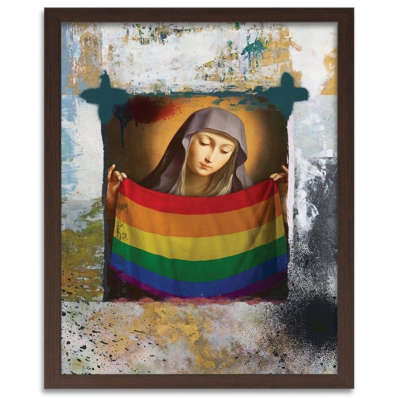 Glezna brūnā rāmī - Saint Mary Image Lgbt  Home Trends DECO