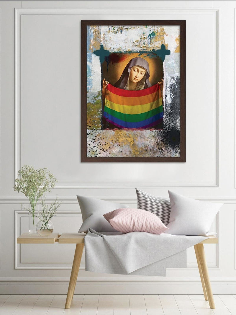 Glezna brūnā rāmī - Saint Mary Image Lgbt  Home Trends DECO