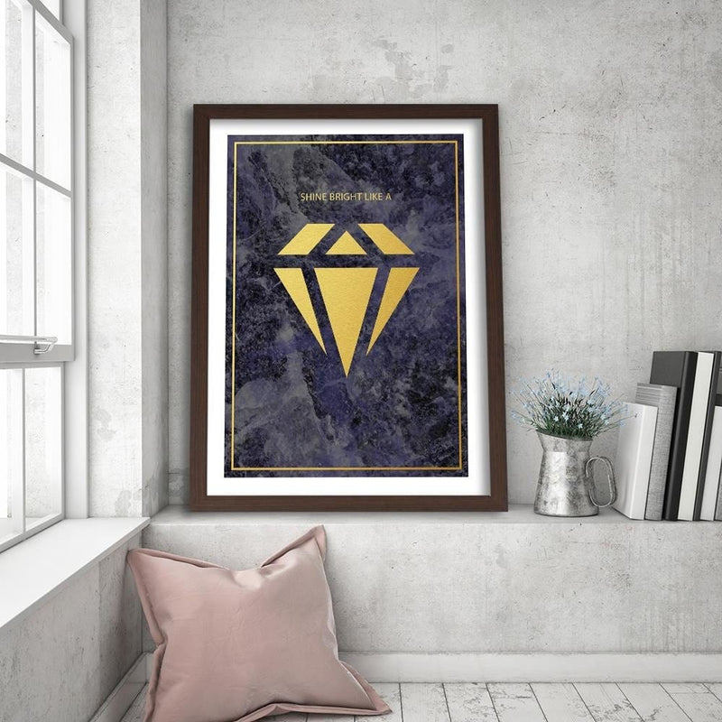 Glezna brūnā rāmī - Shine Bright Like A Diamond  Home Trends DECO