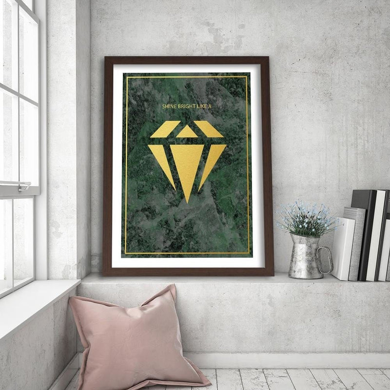 Glezna brūnā rāmī - Shine Bright Like A Diamond  Home Trends DECO