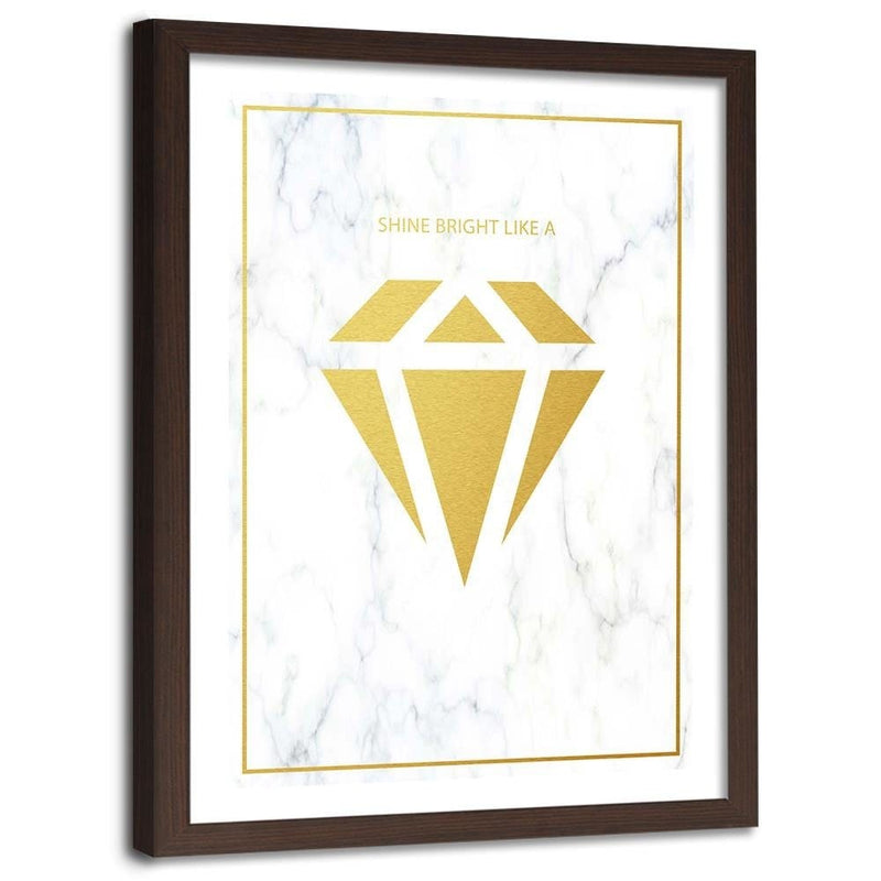 Glezna brūnā rāmī - Shine Bright Like A Diamond  Home Trends DECO