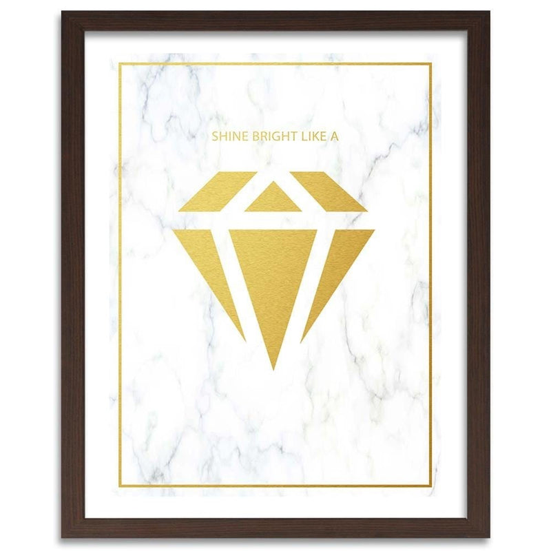 Glezna brūnā rāmī - Shine Bright Like A Diamond  Home Trends DECO