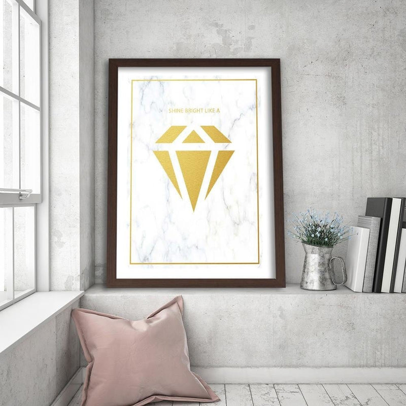 Glezna brūnā rāmī - Shine Bright Like A Diamond  Home Trends DECO