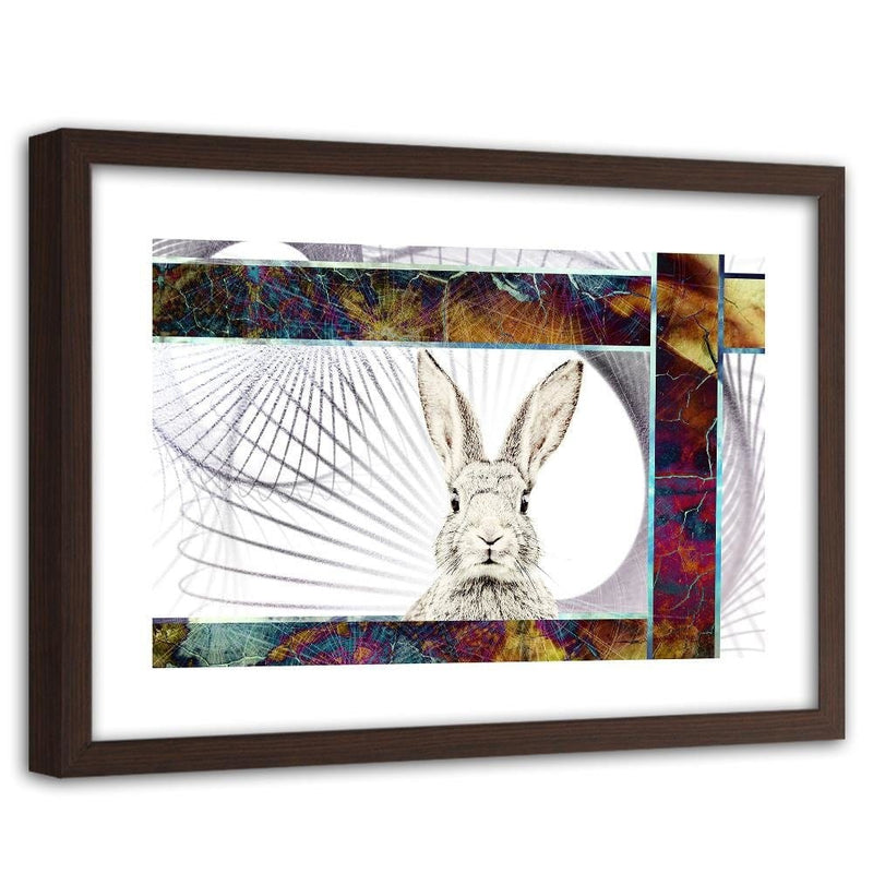 Glezna brūnā rāmī - Shy Rabbit  Home Trends DECO