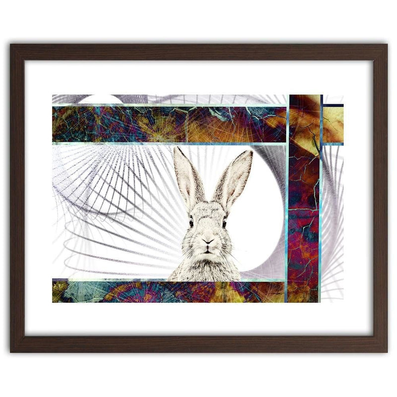 Glezna brūnā rāmī - Shy Rabbit  Home Trends DECO